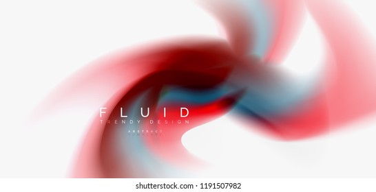 Fluid flowing wave abstract background, vector techno design
