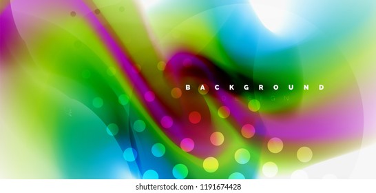 Fluid flowing wave abstract background, vector techno design