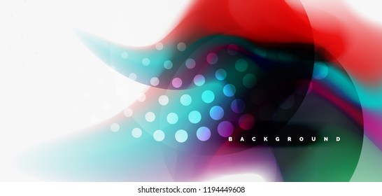 Fluid flowing wave abstract background, vector techno design