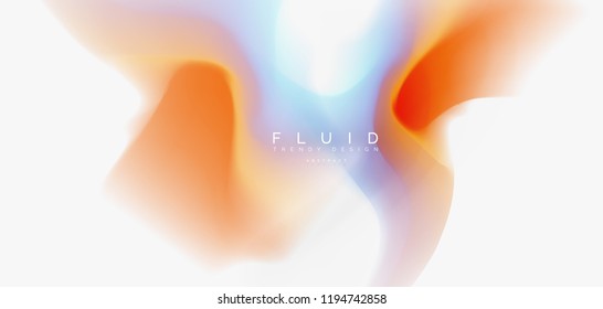 Fluid flowing wave abstract background, vector techno design