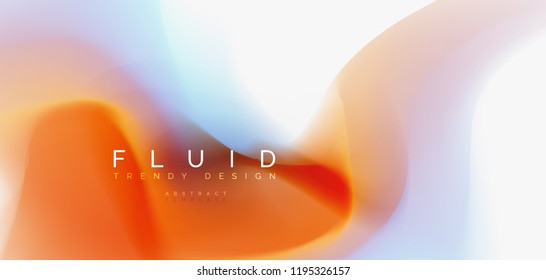 Fluid flowing wave abstract background, vector techno design