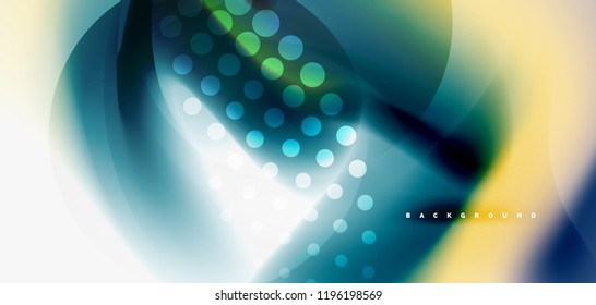 Fluid flowing wave abstract background, vector techno design