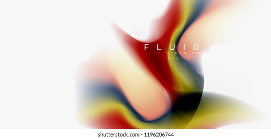 Fluid flowing wave abstract background, vector techno design