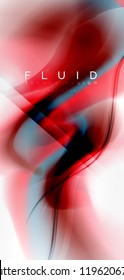 Fluid flowing wave abstract background, vector techno design
