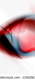 Fluid flowing wave abstract background, vector techno design