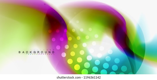 Fluid flowing wave abstract background, vector techno design