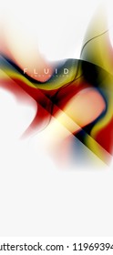Fluid flowing wave abstract background, vector techno design