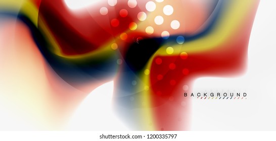 Fluid flowing wave abstract background, vector techno design