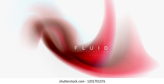 Fluid flowing wave abstract background, vector techno design