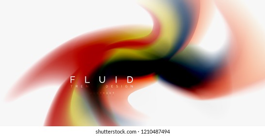 Fluid flowing wave abstract background, vector techno design