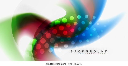 Fluid flowing wave abstract background, vector techno design
