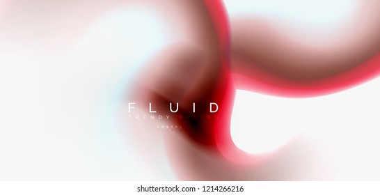 Fluid flowing wave abstract background, vector techno design