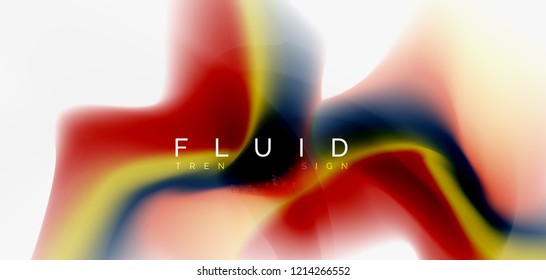 Fluid flowing wave abstract background, vector techno design