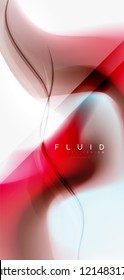 Fluid flowing wave abstract background, vector techno design
