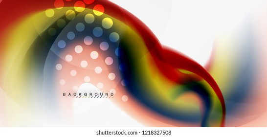 Fluid flowing wave abstract background, vector techno design