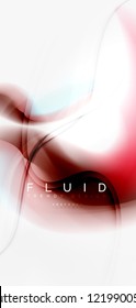 Fluid flowing wave abstract background, vector techno design