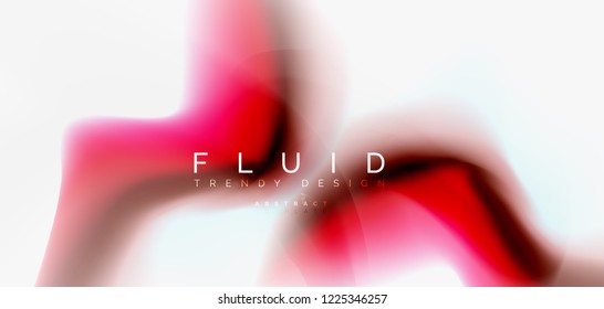 Fluid flowing wave abstract background, vector techno design