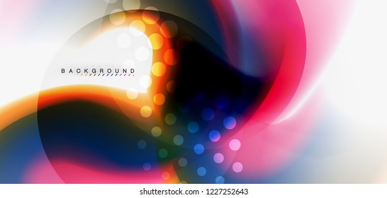 Fluid flowing wave abstract background, vector techno design