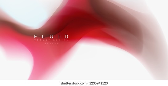 Fluid flowing wave abstract background, vector techno design