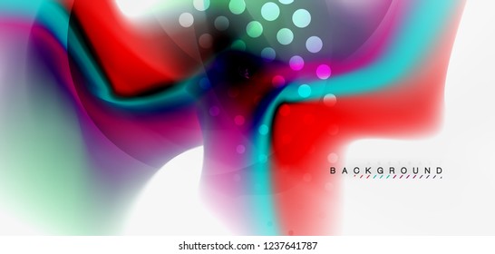 Fluid flowing wave abstract background, vector techno design