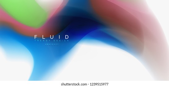 Fluid flowing wave abstract background, vector techno design