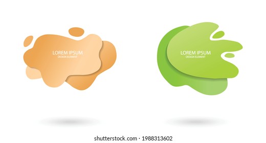 Fluid frame isolated on white background. Set of abstract liquid shapes, colorful elements, gradient waves with geometric lines, dynamical forms. Vector flat design for banner, flyer, business card.