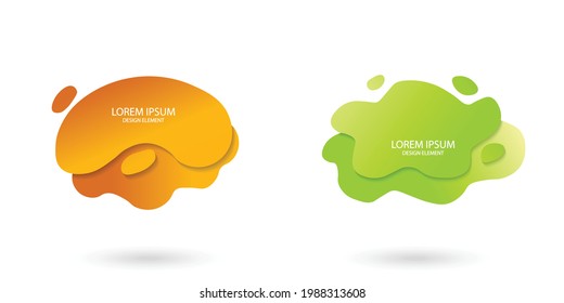 Fluid frame isolated on white background. Set of abstract liquid shapes, colorful elements, gradient waves with geometric lines, dynamical forms. Vector flat design for banner, flyer, business card.