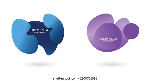 Fluid frame isolated on white background. Set of abstract liquid shapes, colorful elements, gradient waves with geometric lines, dynamical forms. Vector flat design for banner, flyer, business card.