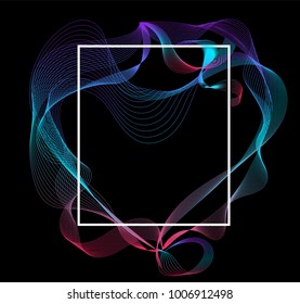Fluid frame line design. Modern line transform. vector illustration.