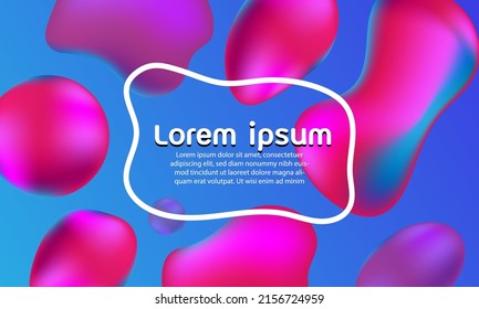 Fluid free shapes abstract background blue and purple color background design, vector illustration.