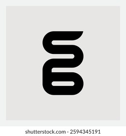 Fluid Fusion: Minimalist Logo Design Blending Letter S and Number 6 in Sleek Black and White Aesthetic. Bridging Letterform and Numerical Elegance.