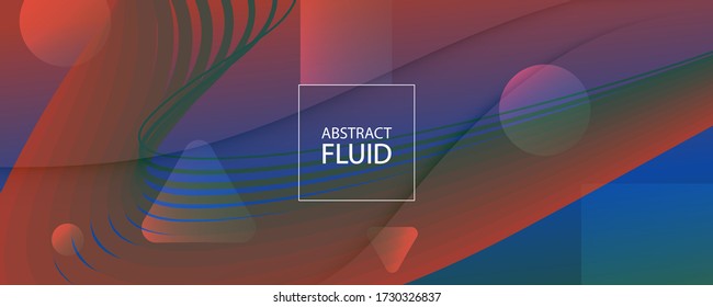 Resumen Geométrico Fluido. Fondo de escritorio de la línea de degradado de color. Afiche empresarial verde. Plantilla dinámica moderna. Diseño de flujo. 3d Fondo vectorial. Resumen geométrico futurista. Formas de curva.