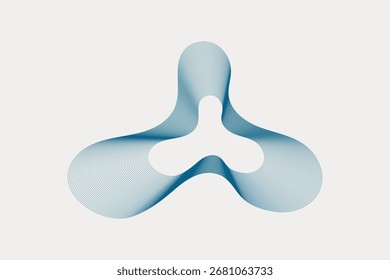 Abstracción geométrica fluida. Líneas de ondulación concéntricas que forman una forma orgánica dinámica. Estilo científico futurista.