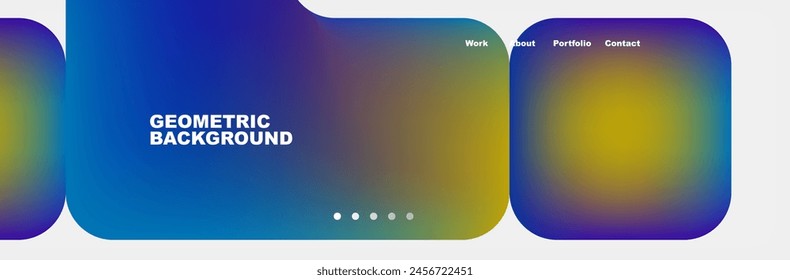 A fluid geometric background featuring a gradient of electric blue and yellow, with circles, rectangles, and patterns inspired by automotive lighting. Perfect for a gadget or electricthemed design