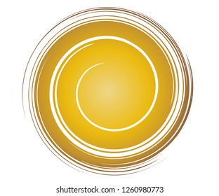 Fluid Gold Swirl Vector Template. Original Abstract Banner