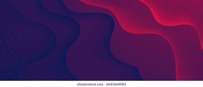 Fluid Gradient Abstract Background with Red and Purple Waves and Dotted Pattern