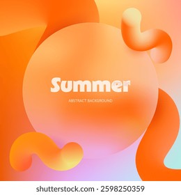 Fluid Gradient Abstract Background with Smooth Soft Blur Glassmorphism Effect Curve Liquid for Trendy Vibrant Orange Modern Design Creative Visuals Digital Tech Marketing Promotion Summer Sale Banner