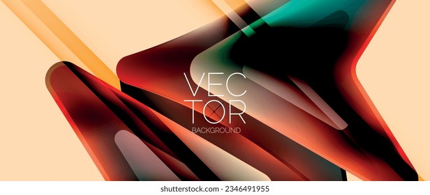 Abstrakter Pfeil mit fließendem Farbverlauf. Lebhafte Pfeile tanzen in einem dynamischen, geometrischen Hintergrund, mit fesselnder Energie und Bewegung