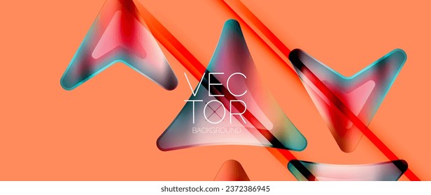 Fluid gradient arrow abstract. Vibrant arrows dance in a dynamic geometric backdrop, exuding captivating energy and movement
