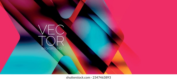 Fluid gradient arrow geometric minimal background. Vibrant, captivating liquid flow design with sleek and dynamic elements