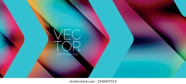 Fluid gradient arrow geometric minimal background. Vibrant, captivating liquid flow design with sleek and dynamic elements