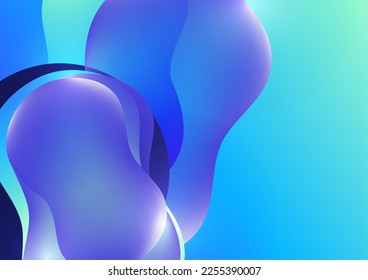Fluid gradient background. Abstract 3d background. Liquid paints. Banner or sign design. Vector illustration