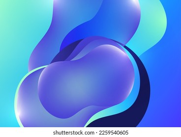 Fluid gradient background. Abstract 3d background. Liquid paints. Banner or sign design. Vector illustration