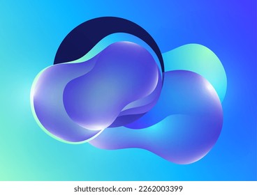 Fluid gradient background. Abstract 3d background. Liquid paints. Banner or sign design. Vector illustration