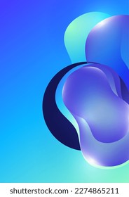 Fluid gradient background. Abstract 3d background. Liquid paints. Banner or sign design. Vector illustration
