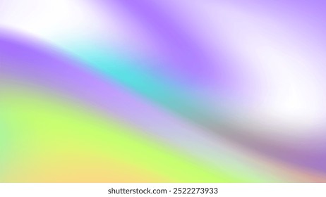 Fluid gradient background. Blurred wave pastel color purple, pink, blue, green, orange, red, yellow, white. Vector illustration