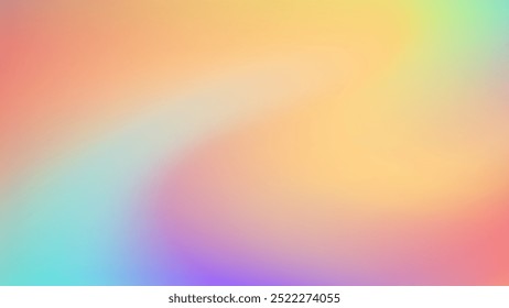 Fluid gradient background. Blurred wave pastel color purple, pink, blue, green, orange, red, yellow, white. Vector illustration