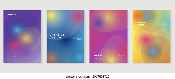 Fluid gradient background. Minimalist posters, cover, wall arts with colorful geometric shapes and liquid color. Modern wallpaper design for presentation, home decoration.  website and banner.
