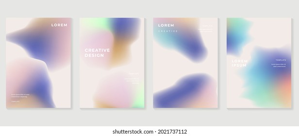 Fluid gradient background. Minimalist posters, cover, wall arts with colorful geometric shapes and liquid color. Modern wallpaper design for presentation, home decoration.  website and banner.