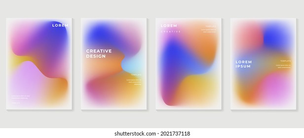 Fondo del gradiente del fluido. Afiches minimalistas, cubierta, artes murales con formas geométricas coloridas y color líquido. Diseño moderno de fondo de pantalla para la presentación, decoración casera.  sitio web y banner.